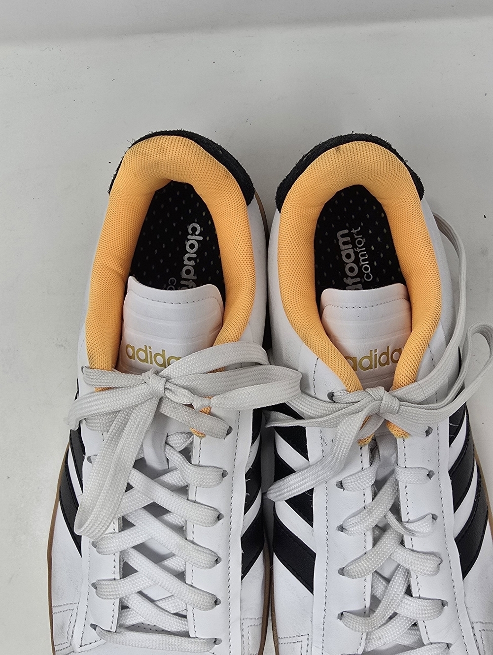 Adidas women 9.5 grand court alpha white flash orange sneakers grunge skaters - Picture 7 of 9